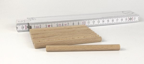 1 Rundstab aus 8 mm Buchenholz 10 cm lang