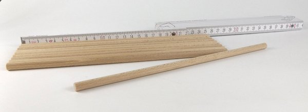 1 Rundstab aus 8 mm Buchenholz 25 cm lang